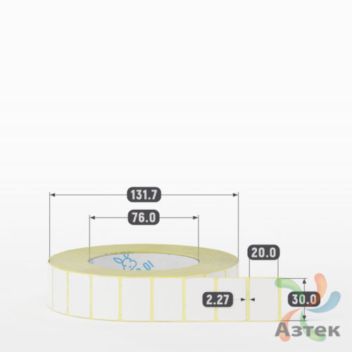 Термоэтикетка ЭКО 30х20 (рядов 1 по 3 000 шт)  в рулоне, втулка 76 мм (к) IQ code