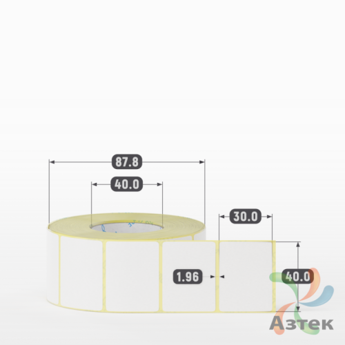 Этикетка самоклеящаяся 40х30 (рядов 1 по 1 000 шт) Termo ECO съемный клей в рулоне, втулка 40 мм (к) IQ code