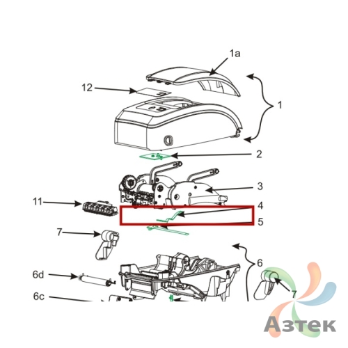 Датчик на просвет верхний для Zebra G- серия ТТ