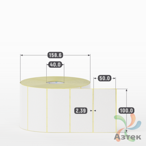Термоэтикетка ЭКО 100х50 (рядов 1 по 2 500 шт)  в рулоне, втулка 40 мм (к) IQ code
