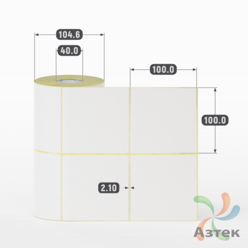 Термоэтикетка ЭКО 100х100 (рядов 2 по 500 шт)  в рулоне, втулка 40 мм (к) IQ code