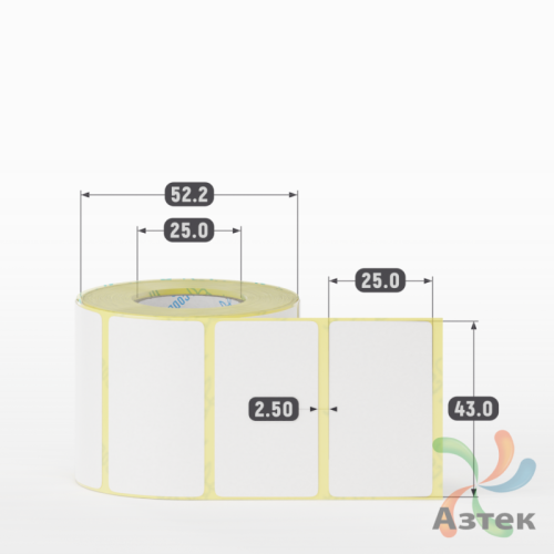 Термоэтикетка ТОП 43х25 (рядов 1 по 400 шт)  в рулоне, втулка 25 мм (к) IQ code