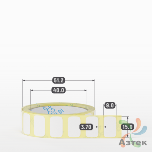 Термоэтикетка ЭКО 15х9 (рядов 1 по 500 шт)  в рулоне, втулка 40 мм (к) IQ code