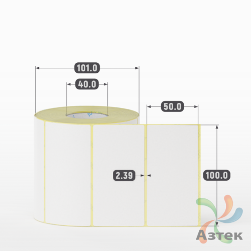 Термоэтикетка ЭКО 100х50 (рядов 1 по 900 шт)  в рулоне, втулка 40 мм (к) IQ code