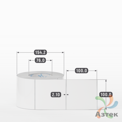 Этикетка самоклеящаяся 100х100 (рядов 1 по 1 000 шт) Полипропилен белый в рулоне, втулка 76 мм (к) IQ code 	