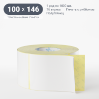 Термотрансферная этикетка 100х146 (рядов 1 по 1 000 шт) Полуглянец в рулоне, втулка 76 мм (к) IQ code