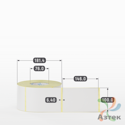 Термотрансферная этикетка 100х146 (рядов 1 по 1 000 шт) Полуглянец в рулоне, втулка 76 мм (к) IQ code