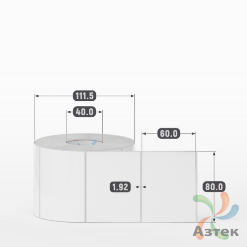 Этикетка самоклеящаяся 80х60 (рядов 1 по 1 000 шт) Полипропилен белый в рулоне, втулка 40 мм (к) IQ code 	