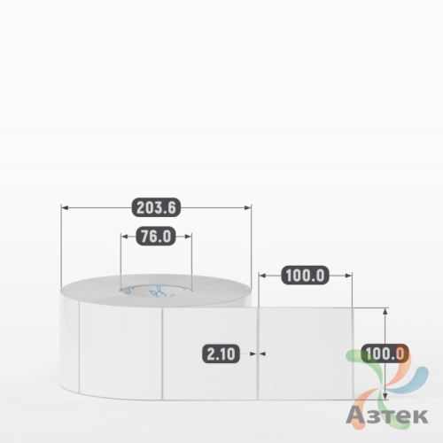 Этикетка самоклеящаяся 100х100 (рядов 1 по 2 000 шт) Полипропилен белый в рулоне, втулка 76 мм (к) IQ code 	