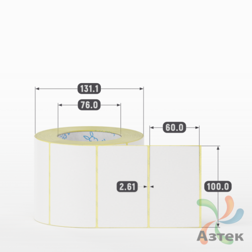 Термоэтикетка ЭКО 100х60 (рядов 1 по 1 000 шт)  в рулоне, втулка 76 мм (к) IQ code