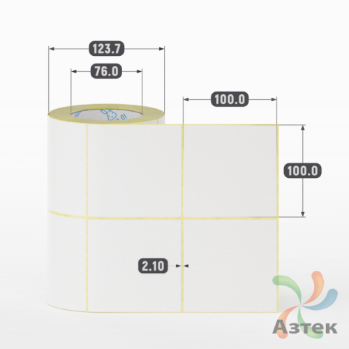 Термоэтикетка ЭКО 100х100 (рядов 2 по 500 шт)  в рулоне, втулка 76 мм (к) IQ code