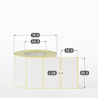 Термоэтикетка ЭКО 58х30 (рядов 1 по 800 шт) в рулоне, втулка 40 мм (к) IQ code