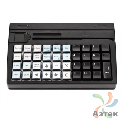 Pos-клавиатура Posiflex KB-4000U-B черная с ридером магнитных карт на