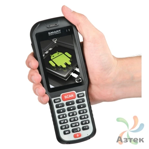 Терминал сбора данных Атол SMART.DROID 1D/2D CMOS-имиджер 4 Гб, 22 кл., Android, Bluetooth, WiFi, 3G, GPRS, БП, кабель micro USB, MS: Магазин 15 БАЗОВЫЙ с ЕГАИС без Checkmark, блок питания