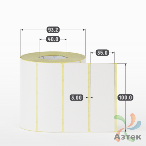 Этикетка самоклеящаяся 100х35 (рядов 1 по 1 000 шт) Termo ECO съемный клей в рулоне, втулка 40 мм (к) IQ code