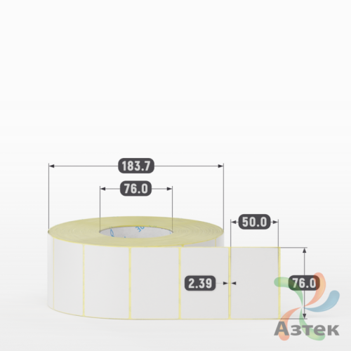 Термотрансферная этикетка 76х50 (рядов 1 по 3 000 шт) Полуглянец в рулоне, втулка 76 мм (к) IQ code