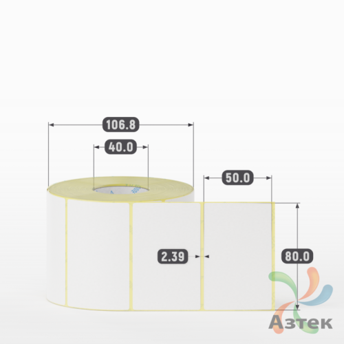 Термоэтикетка ТОП 80х50 (рядов 1 по 1 000 шт)  в рулоне, втулка 40 мм (к) IQ code