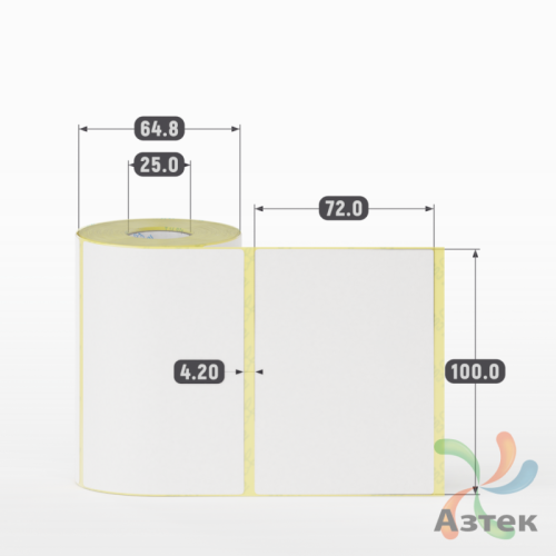 Термоэтикетка ТОП 100х72 (рядов 1 по 250 шт)  в рулоне, втулка 25 мм (к) IQ code