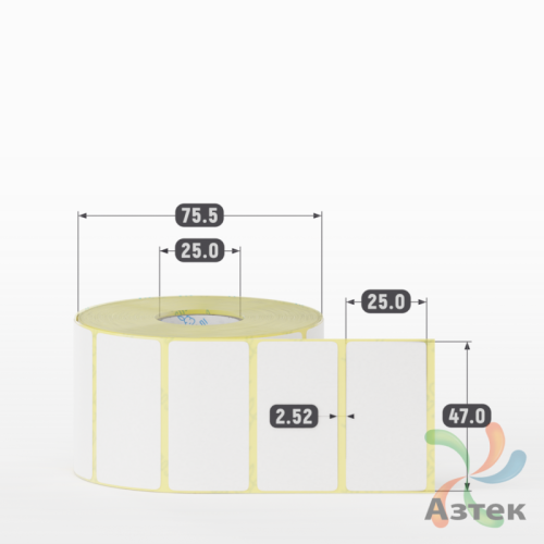 Термоэтикетка ТОП 47х25 (рядов 1 по 1 000 шт)  в рулоне, втулка 25 мм (к) IQ code