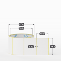 Термоэтикетка ЭКО 58х40 (рядов 1 по 200 шт) в рулоне, втулка 76 мм (к) IQ code