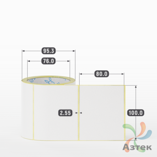 Термоэтикетка ЭКО 100х80 (рядов 1 по 200 шт)  в рулоне, втулка 76 мм (к) IQ code