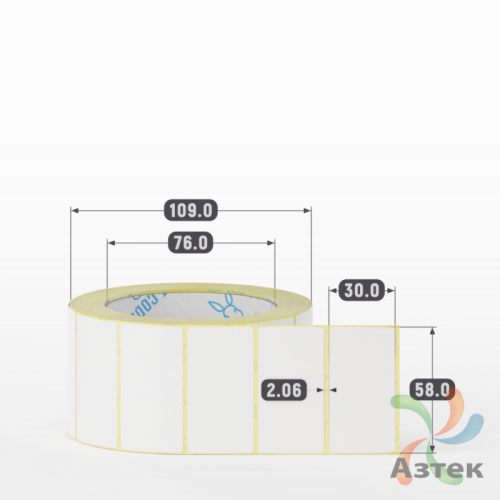 Термоэтикетка ЭКО 58х30 (рядов 1 по 1 000 шт)  в рулоне, втулка 76 мм (к) IQ code
