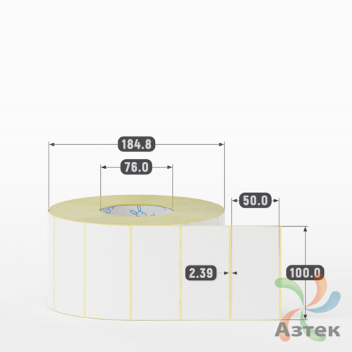Термоэтикетка ЭКО 100х50 (рядов 1 по 3 000 шт)  в рулоне, втулка 76 мм (к) IQ code