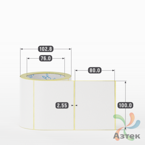Термоэтикетка ЭКО 100х80 (рядов 1 по 300 шт)  в рулоне, втулка 76 мм (к) IQ code