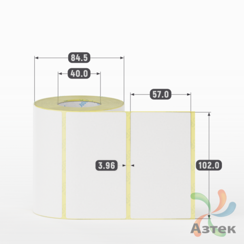 Термоэтикетка ЭКО 102х57 (рядов 1 по 500 шт)  в рулоне, втулка 40 мм (к) IQ code