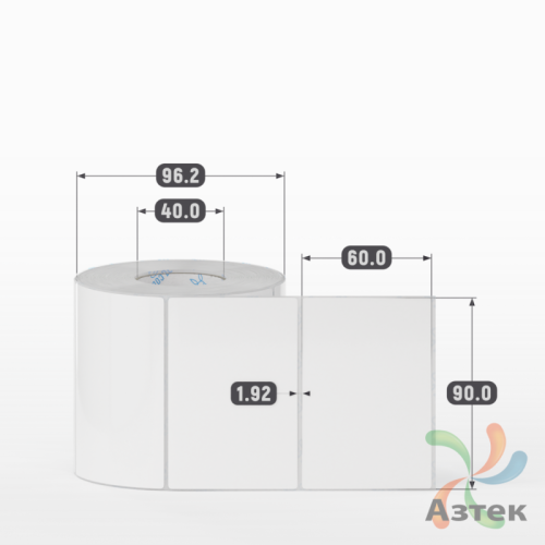 Этикетка самоклеящаяся 90х60 (рядов 1 по 700 шт) Полипропилен белый в рулоне, втулка 40 мм (к) IQ code 	