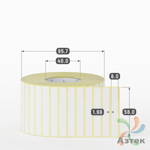 Термоэтикетка ЭКО 58х8 (рядов 1 по 5 000 шт)  в рулоне, втулка 40 мм (к) IQ code