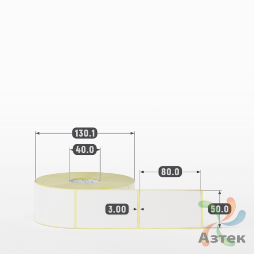 Термоэтикетка ТОП 50х80 (рядов 1 по 1 000 шт)  в рулоне, втулка 40 мм (к) IQ code