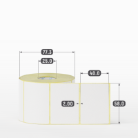 Термоэтикетка ЭКО 58х40 (рядов 1 по 700 шт) в рулоне, втулка 25 мм (к) IQ code