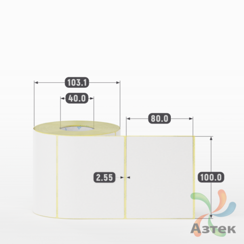 Термоэтикетка ЭКО 100х80 (рядов 1 по 600 шт)  в рулоне, втулка 40 мм (к) IQ code