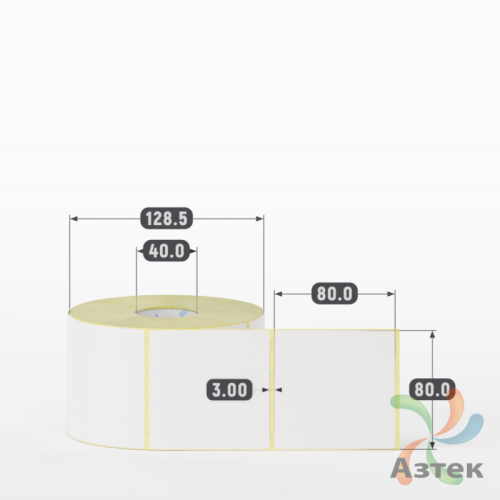 Термоэтикетка ЭКО 80х80 (рядов 1 по 1 000 шт)  в рулоне, втулка 40 мм (к) IQ code