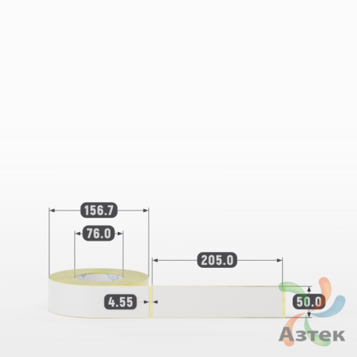 Термотрансферная этикетка 50х205 (рядов 1 по 500 шт) Полуглянец в рулоне, втулка 76 мм (к) IQ code