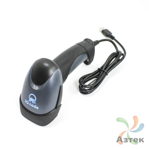 Сканер штрих-кода IQ code 1408 2D  Image, темный беспроводной, радиоканал, USB кабель, USB-HID, ЕГАИС