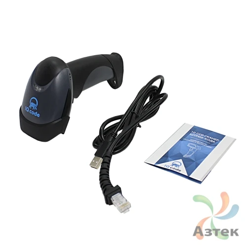 Сканер штрих-кода IQ code 1403 1D  Светодиодный, темный ручной, USB кабель