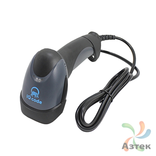 Сканер штрих-кода IQ code 1401 1D  Лазерный, темный ручной, USB кабель, USB-HID