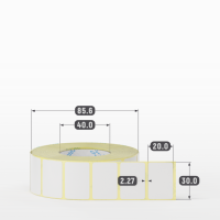 Термотрансферная этикетка 30х20 (рядов 1 по 1 500 шт) Полуглянец в рулоне, втулка 40 мм (к) IQ code