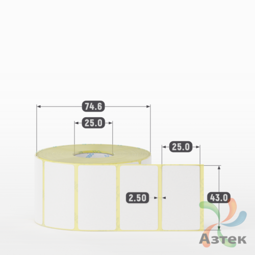 Термоэтикетка ЭКО 43х25 (рядов 1 по 1 000 шт)  в рулоне, втулка 25 мм (к) IQ code