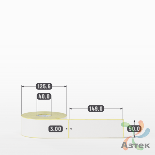 Термоэтикетка ТОП 50х149 (рядов 1 по 500 шт)  в рулоне, втулка 40 мм (к) IQ code