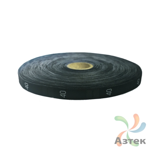 Размерник Тканый «40» Черный 10х40 мм в рулоненарезкав упаковке (1000 шт) Дамаск