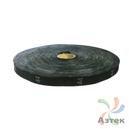 Размерник Тканый «44» Черный 10х40 мм в рулоненарезкав упаковке (1000 шт) Дамаск