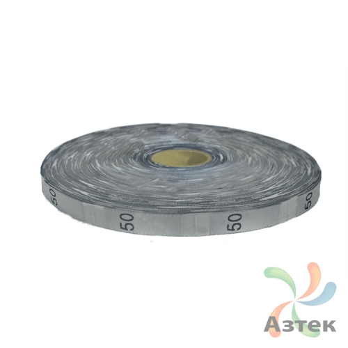 Размерник Тканый «50» Белый 10х40 мм в рулоненарезкав упаковке (1000 шт) Дамаск