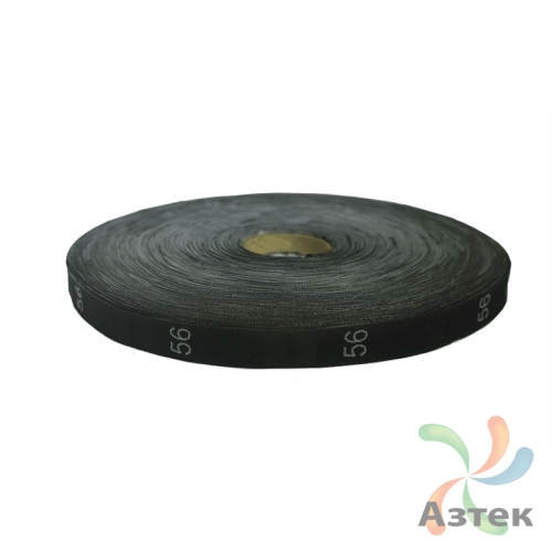 Размерник Тканый «56» Черный 10х40 мм в рулоненарезкав упаковке (1000 шт) Дамаск