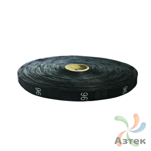 Размерник Тканый «96» Черный 10х40 мм в рулоненарезкав упаковке (1000 шт) Дамаск