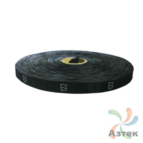 Размерник Тканый «122» Черный 10х40 мм в рулоненарезкав упаковке (1000 шт) Дамаск