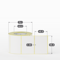 Термоэтикетка ТОП 58х40 (рядов 1 по 500 шт) в рулоне, втулка 40 мм (к) IQ code