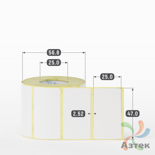 Термоэтикетка ТОП 47х25 (рядов 1 по 500 шт)  в рулоне, втулка 25 мм (к) IQ code